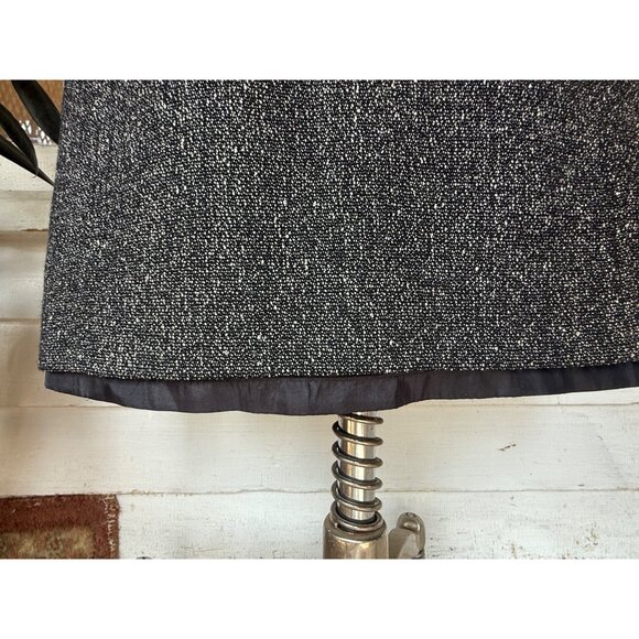 Vintage 70's Pendelton Wool Rayon Blend Suit Skirt Set Black Nubbed Size 16 - Picture 4 of 16